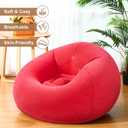 Realspring 6 9 12 Pcs Inflatable Bean Bag Chairs for Adults with Electric Air Pump, Blow up Couch Folding Portable Inflatable Couch Lazy Sofa for Outdoor Movie Night Camping(Red,6 Pcs)