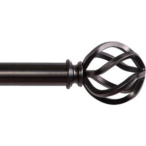 Nickel Curtain Rods 18 to 45 Inches, 1 Inch Modern Drapery Rods, Adjustable Heavy Duty Curtain Rod, with Twisted Cage Finial for Home & Office (18"-45"Antique Nickel)