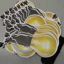 Outus 72 Pieces Light Bulbs Cutouts Bulletin Board Decorations Industrial Chic Room Decor with Double-Sided Tape and Black Twine, Banner Home Birthday Festive Event Holiday Party(Warm Color)