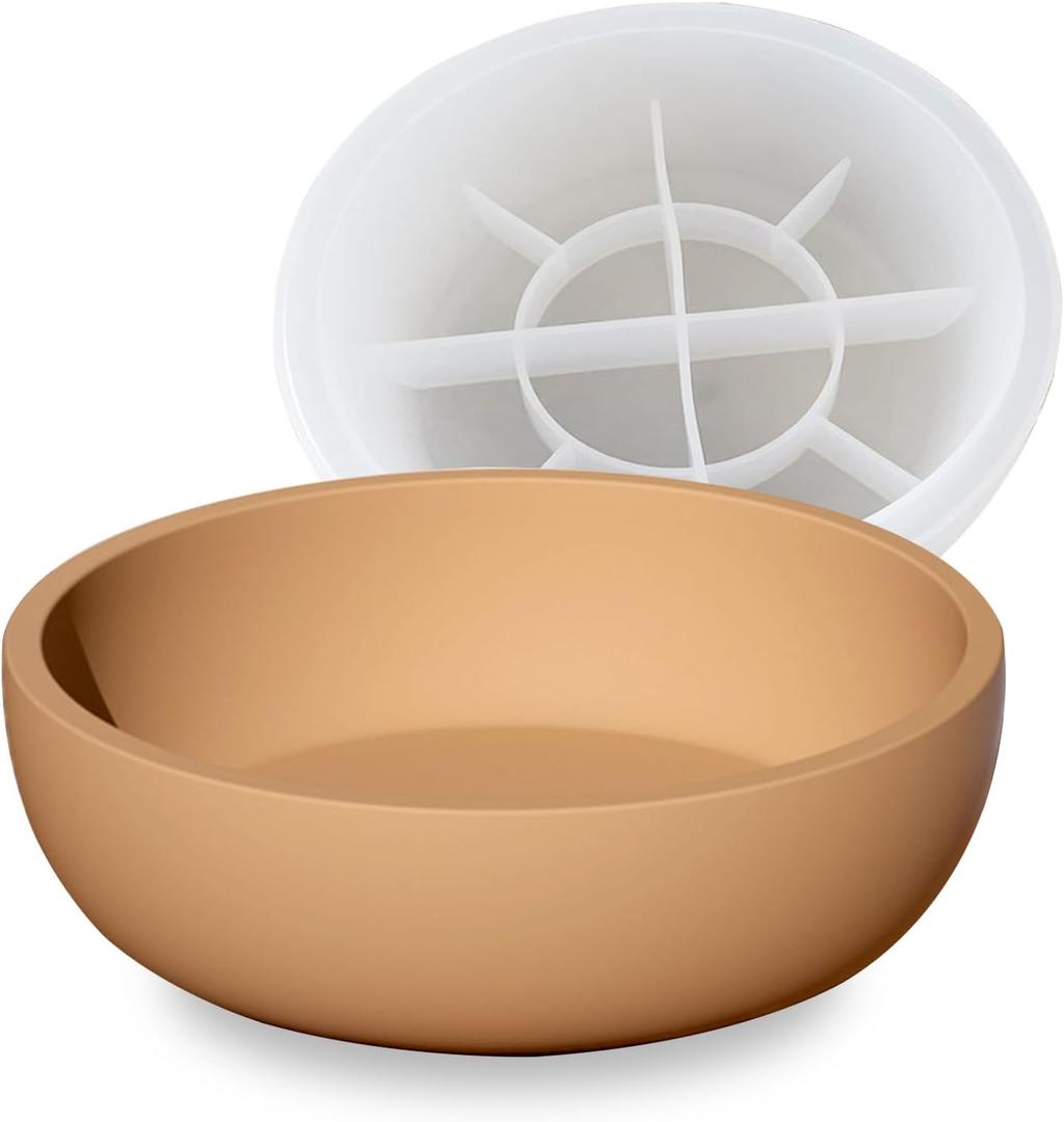 Big Round Bowl Resin Mold 8.2in Large Silicone Container Epoxy Resin Concrete Candle Holder Trinket Box Succulent Plant Pot Bathroom Vanity Tray Storage Craft Making Decoration