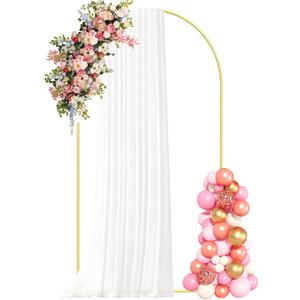 7.2FT Metal Arch Backdrop Stand Gold Arched Backdrop Frame for Wedding Party Ceremony Birthday Bridal Baby Shower Garden Floral Balloon Arch Decoration
