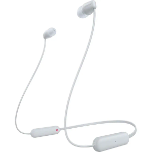 Sony WI-C100 - Auriculares inalámbricos Bluetooth con micrófono integrado, color blanco