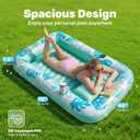 SLOOSH Inflatable Tanning Pool Lounger Float, 70" x 46" Pool Floats Adult with Pillow, 4 in 1 Suntan Tub Raft Floatie,Sunbathing Bed Lounge for Water Blow Up Kids Ball Pit Party Gifts, L-Cyan White