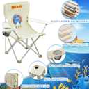 2 Pack Kids Camping Chair - Kids Beach Chair with Umbrella - Foldable Storage Cup Holder Durable, wear-Resistant, Non-Slip, Lightweight Design for Beach, Patio, Outdoors, Lawn (Blue+Blue)