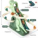 Dinosaur Chasing Race Track, Dinosaur Climbing Slide Stair Toy, Electric Dino Roller Coaster with Light and Music Electric Race Track Game Set Fun Track Slide