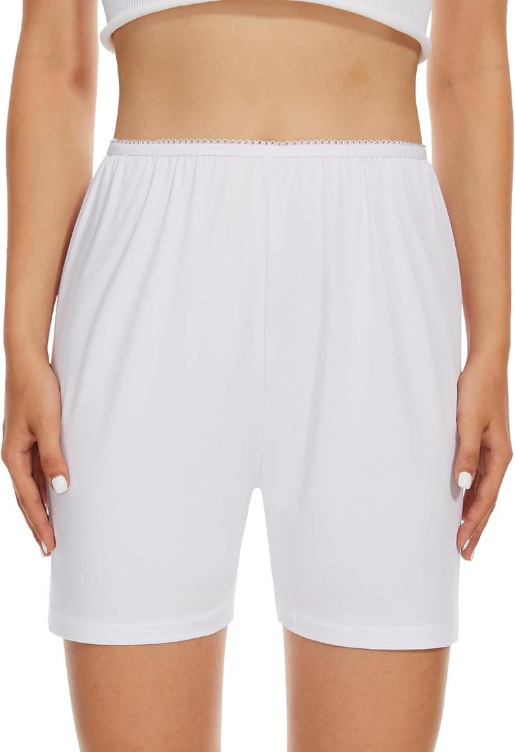 MANCYFIT Bloomers Shorts for Women Pettipants for Under Dresses Flat Edge Culottes Slip Shorts Small