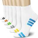 QUXIANG Compression Socks for Women & Men Circulation 3/6/7 Pairs Arch Ankle Support 15-20 mmHg Best for Running Cycling (White, XL)