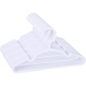 Baby Kids Hangers for Closet - 11.4 Inch 60 Pack Plastic - Children Infant Toddler Hangers for Clothes (White)