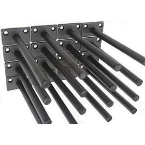 36 Pcs 6" Black Solid Steel Floating Shelf Bracket Blind Shelf Supports - Hidden Brackets for Floating Wood Shelves - Concealed Blind Shelf Support  Screws and Wall Plugs Included