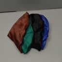 4Pcs Satin Bonnet Silk Bonnet, Hair Bonnet for Sleeping, Elastic Wide Band Silk Sleep Cap, Soft and Breathable(Black Blue Green Brown) (Set-10)