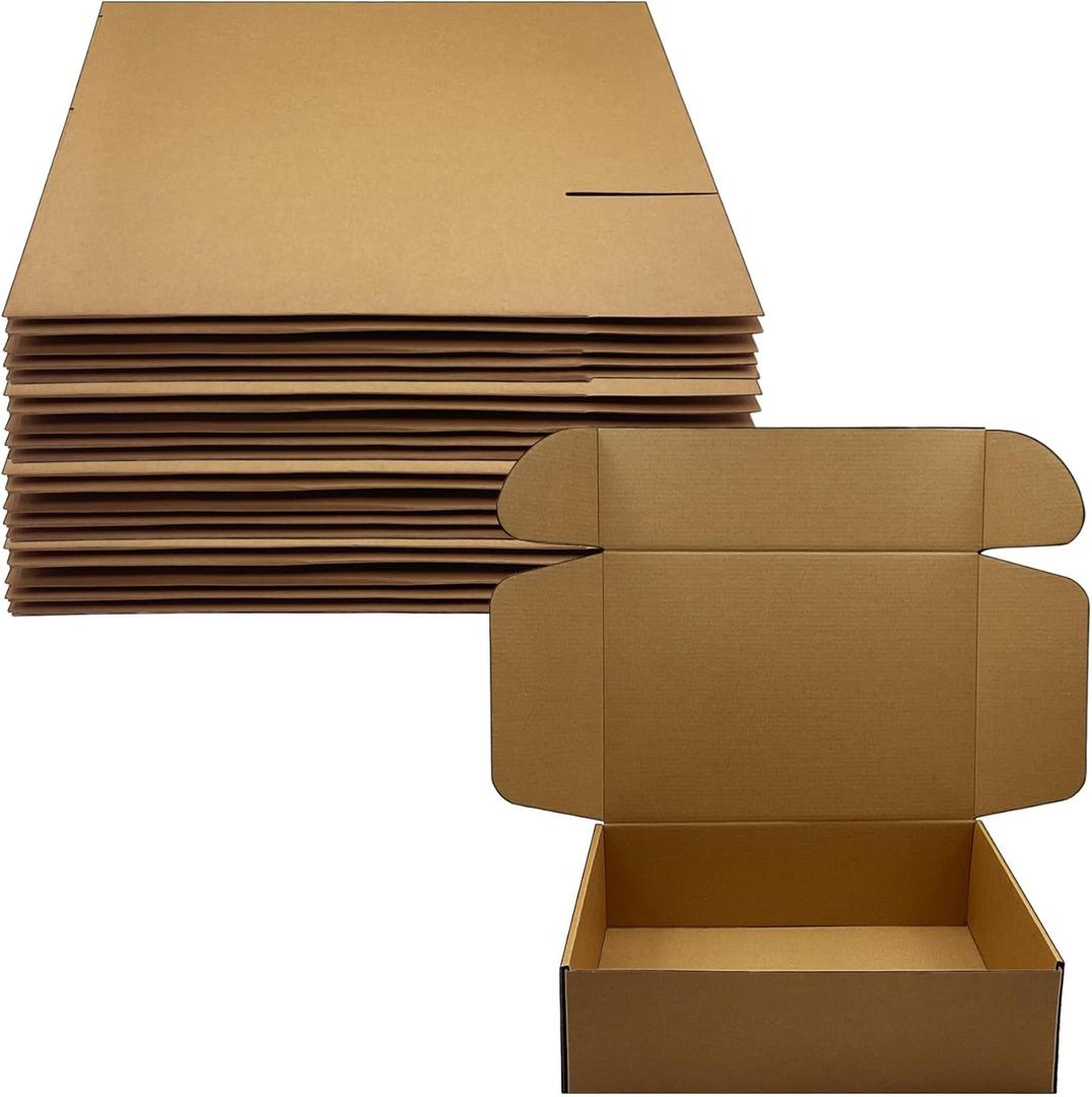 13 x 9 x 4 inch Shipping Boxes Set of 20 Brown Corrugated Cardboard Box Mailer Boxes for Packaging Small Business ShippingMailing Boxes Bulk for Birthday Wedding Party Book Literature Gift Giving