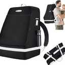 Orzbow Padded Car Seat Travel Bag Backpack for Airplane, Gate Check Carseat Travel Bag with Shoulder & Waist Strap, Foldable & Waterproof, with Luggage Tag, Fits Most Infant Car Seats & Carriers,Black, 17''×17''×27.5''