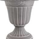 Arcadia Garden Products PL10WW Classic Traditional Plastic Urn Planter, 15" x 13", Whitewash