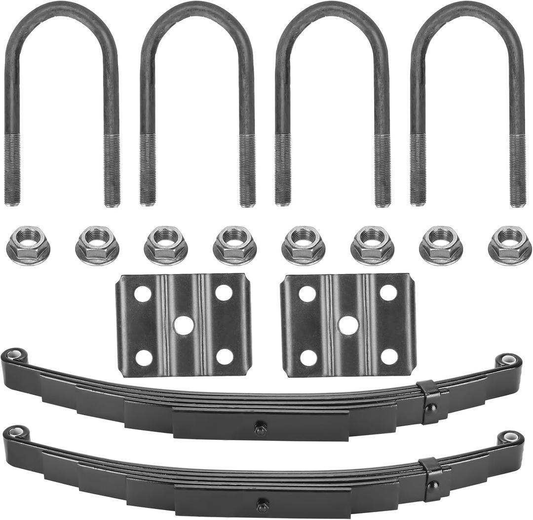Trailer Leaf Spring 5 Leaf for SW5, 6000LB Trailer Axle Suspension Kit with 3000lb Leaf Springs and U-Bolt Kit.2 PCS
