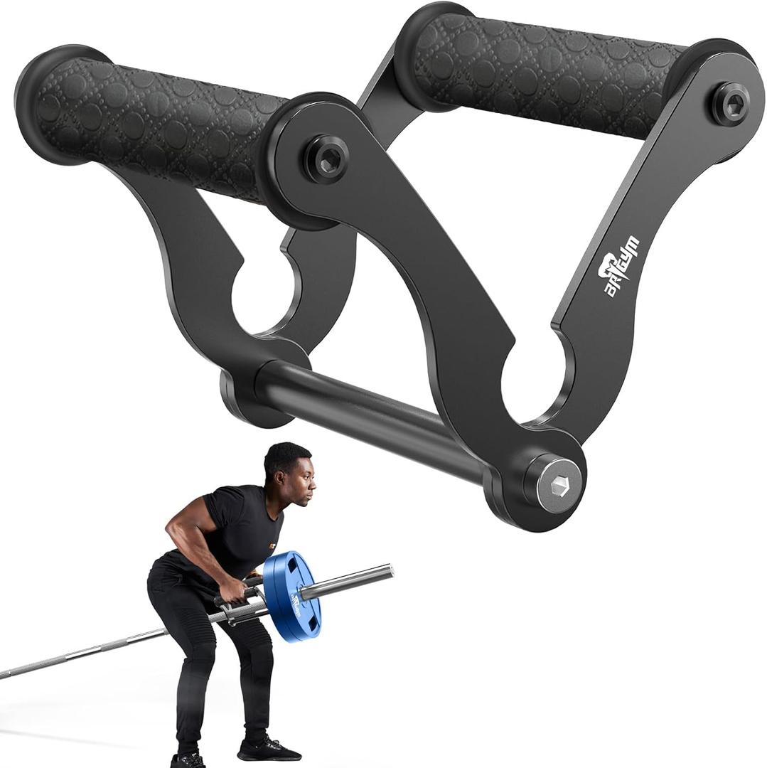 T Bar Row Attachment with Non-Slip Rubber Grip Heavy Duty, Solid Multi-Grip V Bar Attachment Landmine Handle for Home Gym Accessories Perfect for Olympic Barbell