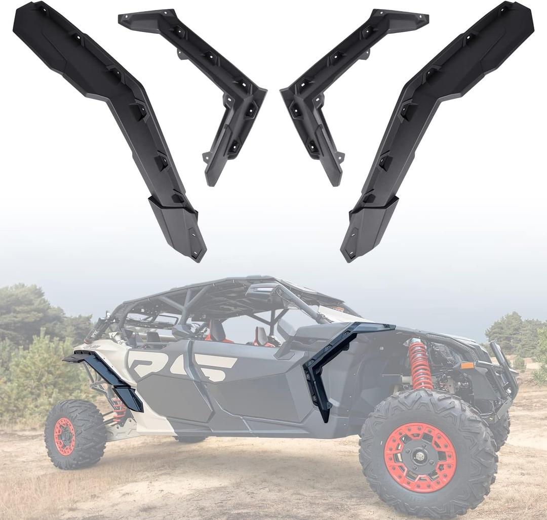 Front & Rear Extended Fender Flares Compatible with Can-Am Maverick X3 2 Door & 4 Door 2017-2026,Mud Guards for 715002973