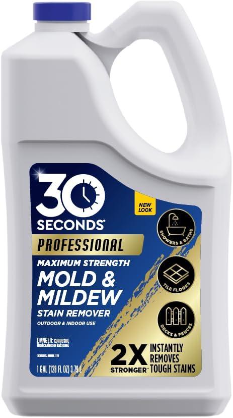 30 SECONDS Pro Mold and Mildew Stain Remover | Scrub Free | Brighter Results Instantly | Ready To Use Refill | 128 fl. oz. 