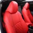 EKR Seat Covers for Honda Accord 2023 2024 2025 2026 LX(Rear Row W/Solid Backrest) Leather Car Seat Cover,Waterproof Car Seat Protectorss,Trucks Seat Covers Full Set(Red)