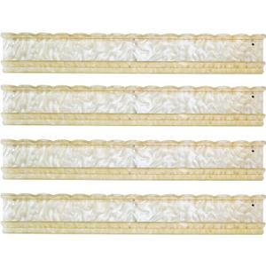 Mahjong Racks with Magnetic Pushers, 4 Pack Acrylic American Mahjong Tile Racks with Scalloped Wave Edge Pusher, 20 Inch Glossy Tile Holders for Mahjong Lovers