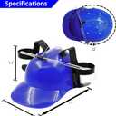 Novelty Place Drinking Helmet - Adjustable Can Holder Cap Drinker Favor Hat - Straw for Beer Soda - Party Fun Beverage Gadgets(Blue)