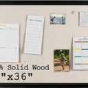 Bulletin Board Cork Board with Linen, 100% Wood Framed 24" x 36" Bulletin Board Decorations, Pin Boards for Walls, Wall Mounted Fabric Picture Board with 10 Pushpins for School, Home & Office, Black