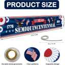 250th Anniversary American Banner Flag, 4th of July Decorations,1776-2026 USA Birthday Premium Banner with Grommets, Decorations for Outdoor, Indoor, Yard, Garden, Porch (Style 2)