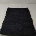 NJSBYL Bath Rugs Mats Black 19.5"W x 29"L Inches Shaggy Chenille Bathroom Doormats Machine Washable Dry Ultra Soft Water Absorbent