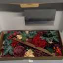 Ling's moment Fake Flowers Box, Faux Greenery Stems Silk Rose Artificial Ranunculus Foam Gardenia for Wedding Bouquets Centerpieces Table Decorations Floral Arrangement, Bordeaux Red, Deluxe Combo