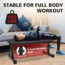 Flat Weight Bench, Utility Workout Adjustable Height Weight Bench Press with Thick Cushion & Anti-slip Foot Pads, Compact Strength Training for Exercise & Fitness, Home/Gym Easy Assembly, 42.9" X 10.8" X 20.9"