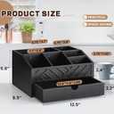 Coffee Bar Organizer with Drawer, Coffee Station Organizer for Countertop, Wood Coffee Bar Accessories Organizer for Coffee Bar Decor, Farmhouse Cup Pod Holder Condiment Organizer(Black)