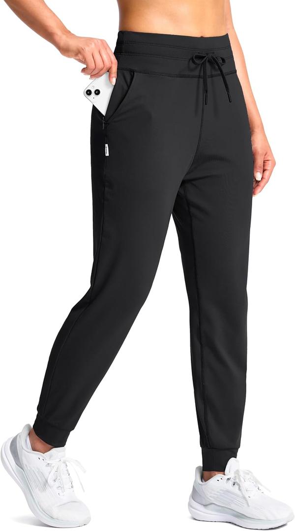 SANTINY Women's Sweatpants Joggers with Pockets Soft Stretch High Waisted Sweat Pants Lounge Running Athletic Workout Jogging (Medium, Black)