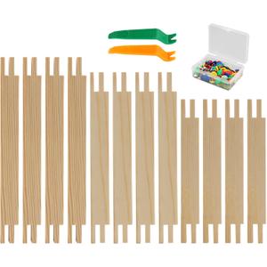 12 Piece Needlepoint Stretcher Bars, 3 Size Wooden Canvas Frame Bars for Needlework, Embroidery, Cross Stitch and Tapestry