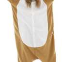 HANZEJINL Adult Onesie Pajamas Halloween Costume Christmas Party Cosplay One Piece Animal Sleepwear for Women and Men (SlothBrown, L)