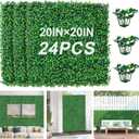 Grass Wall Panels Greenery Backdrop, UV-Anti Green Wall Decor
20X20 in 24P (66.6 sqft) Artificial Grass Wall Backdrop for Indoor Outoor Greenery Wall Decor, Fake Ivy Wall Privacy Fence