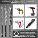 8 Pack Masonry Drill Bit Set Twist Drill Bit Concrete Dry Eccentric Drill Bit for Wood, Glass, Metal, Plastic, Hexagonal Handle Universal