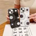 3 x Compatible for iPhone15 Plus Case,Cute Sunflower Floral Patternor with Shockproof Slim Soft TPU and Hard PC Protective Cases for Women Girls Designed for iPhone 15 Plus Black