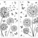 Joeyan Dandelion Rub on Transfers for Crafts and Furniture,Transfer Decals Stickers with Black Butterfly,2 Sheets Large DIY Craft for Fabric Wood Ceramic Glass Plastic,Furniture Decals for Home Office,11.02 x 15.75 x 0.39 inches