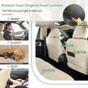 Car Seat Covers Front Seats, Leather Seat Cover for Cars, Automotive Seat Protector Waterproof, Anti-slip Car Seat Cushion Universal fit for Most Cars SUVs No for Truck (Light Beige, Front)