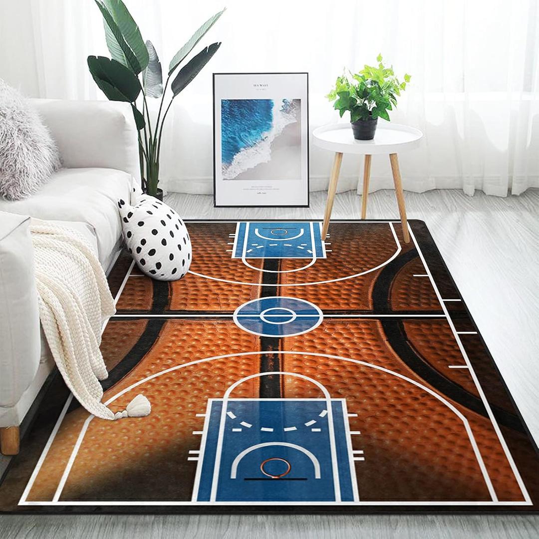 ALAZA Basketball Print Court Sport Area Rug Rugs for Living Room Bedroom 4'10" x 6'8"
