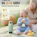 Portable Bottle Warmer on The Go, 17.6 OZ 120 W Fastest Heating, for Breast Milk & Water, 17400 mAh Battery, Precise Temperature Control, 48H Keep Warm, Rechargeable Baby Milk Warmer for Car & Outdoor
