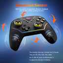 Wireless PC Controller with Hall Effect Joysticks & Triggers, 1000Hz Polling Rate, Trigger Locks, Bluetooth Pro Gaming Controller for PC/Steam/Luna/Tesla - 4 Macros and Turbo, Dynamic RGB, Black