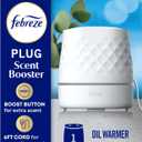 Febreze Plug Scent Booster in White, Continuous Scent Device Oil Diffuser, Compatible with Febreze Air Freshener Plug in Refills
