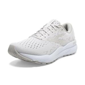 Brooks Women’s Ghost 16 Neutral Running Shoe - White/White/Grey - 8 Medium
