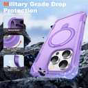 Compatible with iPhone 16 Pro Case 6.3'' with Magnetic Ring Stand [Military Drop Protection][Compatible with MagSafe] Shockproof 16 Pro Phone Case for Men Wowen,Purple