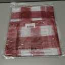 NICETOWN Swag Kitchen Curtains for Christmas Decor,Rod Pocket Short Window Curtains for Living Room, Room Darkening Small Shade for Bedroom (Red & White, 1 Pair, 36" x 36")