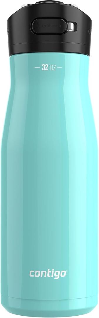Contigo Ashland Chill 2.0 Insulated Stainless Steel Water Bottle, 32oz, Jade Vine (32oz (Pack of 1))
