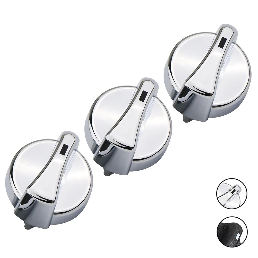 Chrome AC Heater Blower Fan Control Knobs (3 Pcs) | Compatible with Peterbilt 330 350 357 367 375 378 379 384 386 387 HVAC Climate Control Module Switch | Replaces 702-5401 121-0001-000 Chrome AC Heater Blower Fan Control Knobs (3 Pcs) | Compatible with Peterbilt 330 350 357 367 375 378 379 384 386 387 HVAC Climate Control Module Switch | Replaces 702-5401 121-0001-000