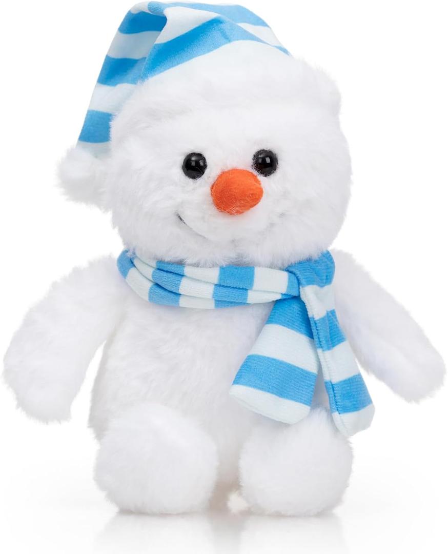 WENMOTDY Snowman Stuffed Animal Christmas Plush Toy for Family and Kids Grandchildren Lovely Cute Doll 10 inch