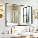 Rectangular Bathroom Mirror, 48"x30" Black Metal Framed Vanity Mirror
HD Shatterproof Wall Mirror, Horizontal or Vertical Hanging, Easy Installation for Bathroom, Bedroom, Living Room, Entryway