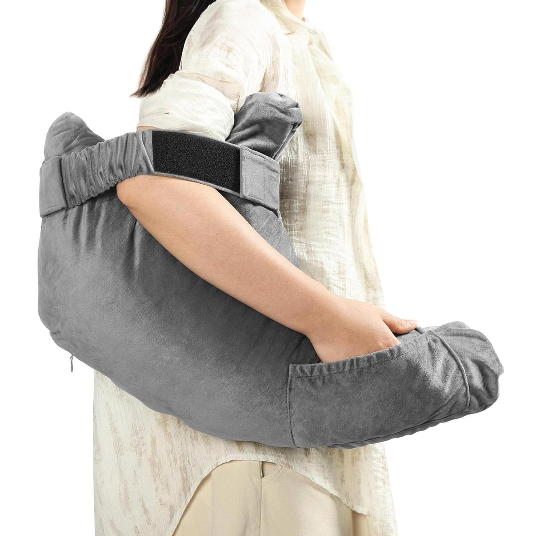 Shoulder Support Pillow - Plush Arm Support, Adjustable Strap, Shoulder Surgery Recovery, Machine Washable